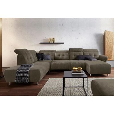 Places of Style Manhattan U-Form Couch - Luxus-Microfaser, Grau Places of Style Manhattan U-Form Couch - Luxus-Microfaser, Grau