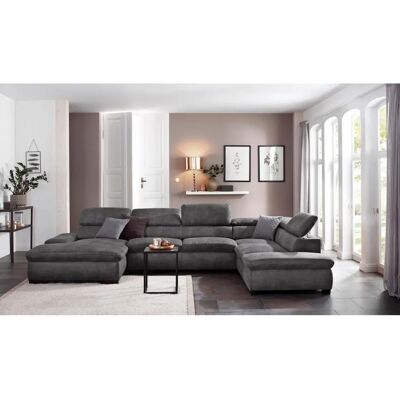 HOME AFFAIRE Alberto U-Form Sofa - U-Form Vintage Microfaser Lounge HOME AFFAIRE Alberto U-Form Sofa - U-Form Vintage Microfaser Lounge