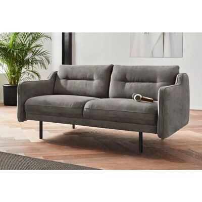 andasu202fNordic Interior 2-Sitzer Sofa - Microfaser Lederoptik - Grau andasu202fNordic Interior 2-Sitzer Sofa - Microfaser Lederoptik - Grau