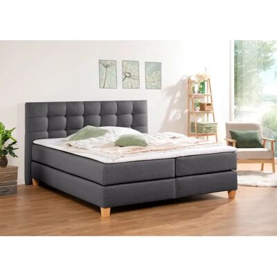 HOME AFFAIRE Moulay Grau Boxspringbett - Komplett mit Topper & 7-Zonen-Matratze HOME AFFAIRE Moulay Grau Boxspringbett - Komplett mit Topper & 7-Zonen-Matratze