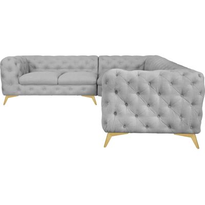 Leonique Glynis L-Form Sofa - Bezug Polyester, Grau, 323x75x264cm Leonique Glynis L-Form Sofa - Bezug Polyester, Grau, 323x75x264cm