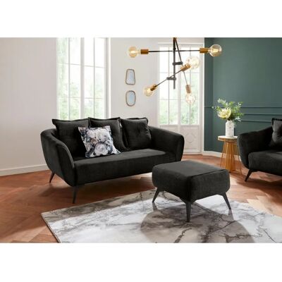 LEONIQUE Baggio Samtsofa - 2,5-Sitzer, Grau LEONIQUE Baggio Samtsofa - 2,5-Sitzer, Grau