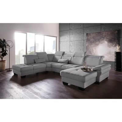 PLACES OF STYLE Cornwall U-Form Sofa - U-Form, Mikrofasertuch, Grau PLACES OF STYLE Cornwall U-Form Sofa - U-Form, Mikrofasertuch, Grau