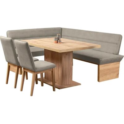 HOME AFFAIRE Beluna + Cross Essgruppe - Microfaser, Eiche, Latte HOME AFFAIRE Beluna + Cross Essgruppe - Microfaser, Eiche, Latte