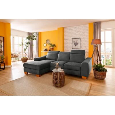 HOME AFFAIRE Dundee L-Form Sofa - Microfaser Florence - Grau - Recamiere links HOME AFFAIRE Dundee L-Form Sofa - Microfaser Florence - Grau - Recamiere links