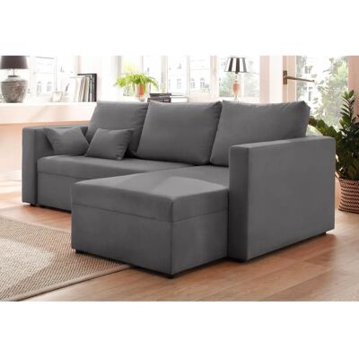 HOME AFFAIRE Pur L-Form Sofa - Recamiere rechts, Microfaser, Grau HOME AFFAIRE Pur L-Form Sofa - Recamiere rechts, Microfaser, Grau