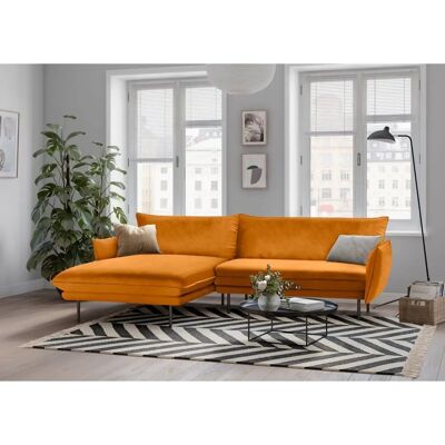 Nordic Interior Stine L-Form Gold Samtsofa - Sofa Nordic Interior Stine L-Form Gold Samtsofa - Sofa
