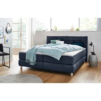 Andas Salo Boxspringbett - 7-Zonen H2 Matratze, Blau Andas Salo Boxspringbett - 7-Zonen H2 Matratze, Blau
