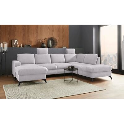 Places of Style Lolland U-Form Sofa - U-Form Silber Flausch Microfaser Places of Style Lolland U-Form Sofa - U-Form Silber Flausch Microfaser