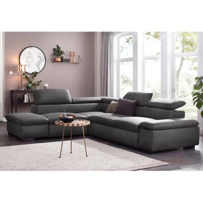 HOME AFFAIRE Alberto L-Form Grau Mikrofaser Sofa - Sofa HOME AFFAIRE Alberto L-Form Grau Mikrofaser Sofa - Sofa