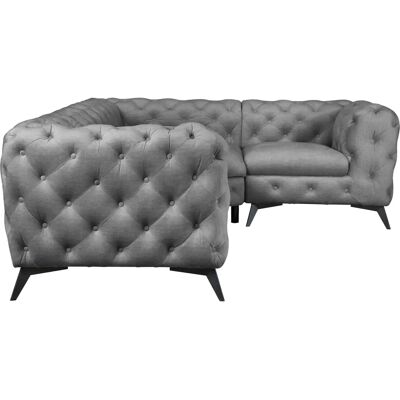 Leonique Glynis L-Form Sofa - Samtoptik, Grau Leonique Glynis L-Form Sofa - Samtoptik, Grau