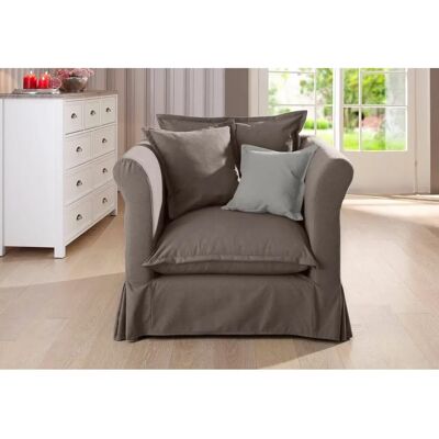 HOME AFFAIRE Luise Sessel - Landhausstil, Braun, Webstoff, 98x93x100cm HOME AFFAIRE Luise Sessel - Landhausstil, Braun, Webstoff, 98x93x100cm