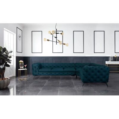 Leonique Glynis L-Form Sofa - Petrol, Schwarze Füße Leonique Glynis L-Form Sofa - Petrol, Schwarze Füße