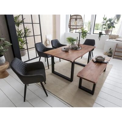 HOME AFFAIRE Soho Esstisch - Rechteckig, Schwarz/Natur - 160x77x90 cm HOME AFFAIRE Soho Esstisch - Rechteckig, Schwarz/Natur - 160x77x90 cm
