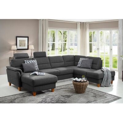 HOME AFFAIRE Palmera U-Form Sofa - Microfaser, Grau HOME AFFAIRE Palmera U-Form Sofa - Microfaser, Grau