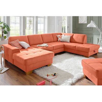 Home affaire Puccini U-Form Sofa - Lux Microfibre - Orange Home affaire Puccini U-Form Sofa - Lux Microfibre - Orange