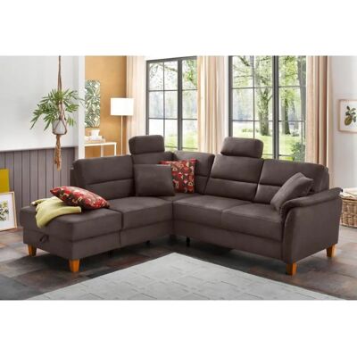HOME AFFAIRE Palmera L-Form Sofa - Microfaser, Braun, 236cm HOME AFFAIRE Palmera L-Form Sofa - Microfaser, Braun, 236cm
