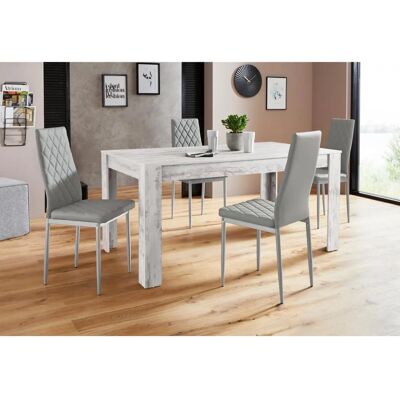 INOSIGN Lynn160/Brooke Essgruppe - 160cm, Grau, 4 Stühle INOSIGN Lynn160/Brooke Essgruppe - 160cm, Grau, 4 Stühle