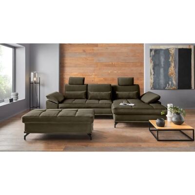 Places of Style Costello L-Form Sofa - Samtoptik - Grün Places of Style Costello L-Form Sofa - Samtoptik - Grün