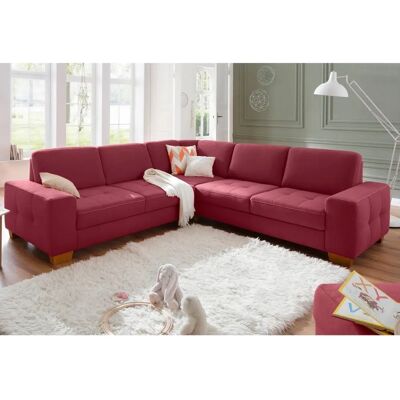Home Affaire Puccini L-Form Sofa - Microfaser, Bordeaux, Modern Home Affaire Puccini L-Form Sofa - Microfaser, Bordeaux, Modern