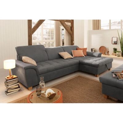 Home Affaire Lyla L-Form Sofa - Mikrofaser, Dunkelgrau, 279cm Home Affaire Lyla L-Form Sofa - Mikrofaser, Dunkelgrau, 279cm