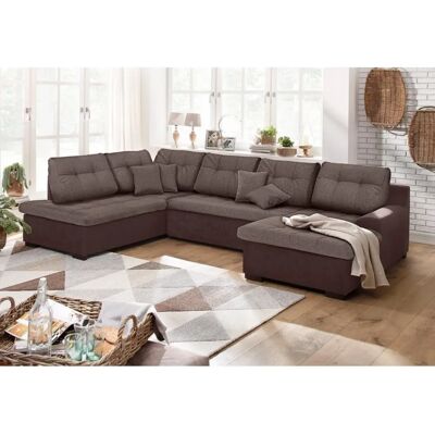 HOME AFFAIRE Föhr U-Form Sofa - Microfaser PRIMABELLE - Braun - Sofa HOME AFFAIRE Föhr U-Form Sofa - Microfaser PRIMABELLE - Braun - Sofa