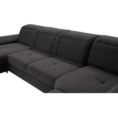 PLACES OF STYLE Cornwall U-Form Sofa - Mikrofaser, Schwarz, Recamiere links PLACES OF STYLE Cornwall U-Form Sofa - Mikrofaser, Schwarz, Recamiere links