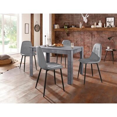 INOSIGN Esstisch-Set - 120cm, Grau, FSC, Modern INOSIGN Esstisch-Set - 120cm, Grau, FSC, Modern