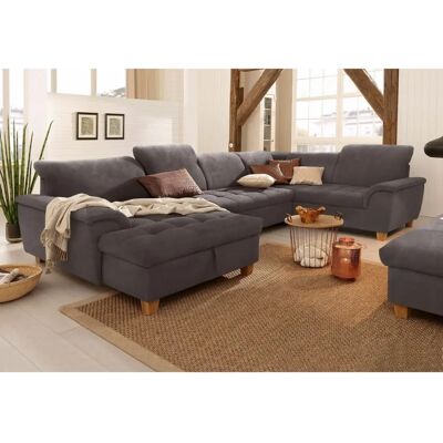 Home affaire Lyla U-Form Sofa - Mikrofaser, Braun, Rückenverstellung, Stauraum Home affaire Lyla U-Form Sofa - Mikrofaser, Braun, Rückenverstellung, Stauraum