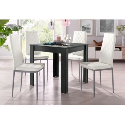 INOSIGN Graue Essgruppe - 80cm Tisch & 4 Stühle INOSIGN Graue Essgruppe - 80cm Tisch & 4 Stühle