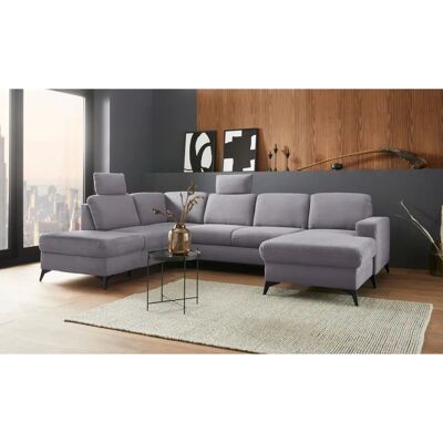 Places of Style Lolland U-Form Sofa - Mikrofaser, links Ottomane, Modern Places of Style Lolland U-Form Sofa - Mikrofaser, links Ottomane, Modern