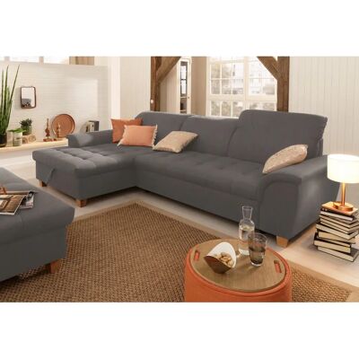 Home Affaire Lyla L-Form Sofa - Grau, mit Recamiere, 279cm Home Affaire Lyla L-Form Sofa - Grau, mit Recamiere, 279cm