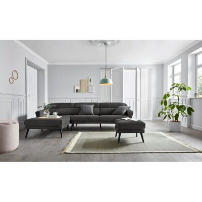 Andas Bille L-Form Sofa - L-Form, Grau, Samtoptik, Recamiere links, 5 Sitzplätze Andas Bille L-Form Sofa - L-Form, Grau, Samtoptik, Recamiere links, 5 Sitzplätze