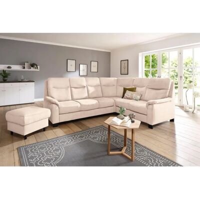 Home affaire Boccaccio L-Form - Beiges Sofa mit verstellbaren Kopfstützen Home affaire Boccaccio L-Form - Beiges Sofa mit verstellbaren Kopfstützen