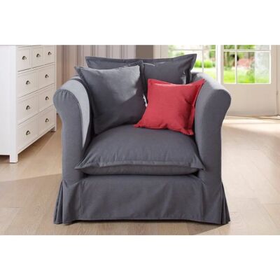 HOME AFFAIRE Luise Grau Sessel - Polsterstuhl im Hussen-Look HOME AFFAIRE Luise Grau Sessel - Polsterstuhl im Hussen-Look