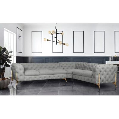 Leonique Amaury L-Form Sofa - Chesterfield Stil Leonique Amaury L-Form Sofa - Chesterfield Stil