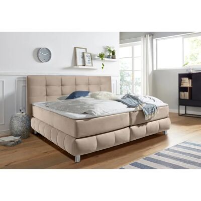 Andas Salo Beige Boxspringbett - Skandinavisches Design Andas Salo Beige Boxspringbett - Skandinavisches Design