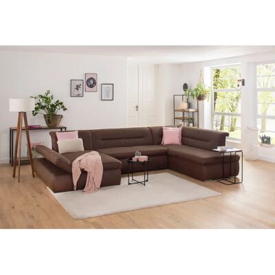 INOSIGN Avesa U-Form Sofa - Microfaser Lederoptik - Dunkelbraun INOSIGN Avesa U-Form Sofa - Microfaser Lederoptik - Dunkelbraun