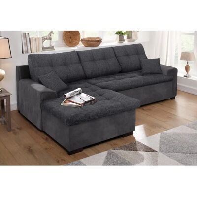 HOME AFFAIRE Föhr Microfaser-Sofa - L-Form, Schwarz, mit Bettfunktion HOME AFFAIRE Föhr Microfaser-Sofa - L-Form, Schwarz, mit Bettfunktion