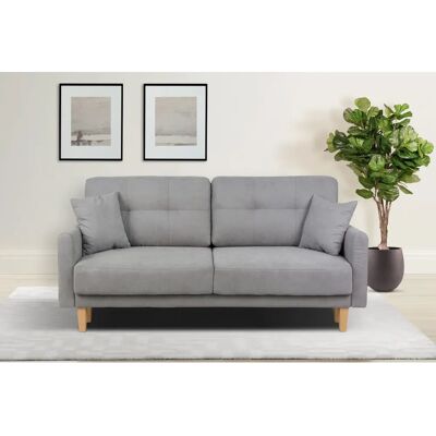 Home Affaire Triplo 2-Sitzer Sofa - Microfaser, Hellgrau - Modernes Design Home Affaire Triplo 2-Sitzer Sofa - Microfaser, Hellgrau - Modernes Design