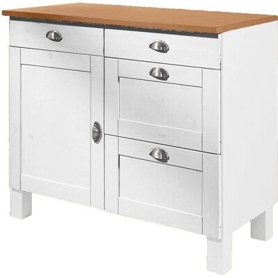 Home Affaire Oslo Unterschrank - Massivholz, 1 verstellbares Einlegeboden, 4 Schubladen - Sideboard Home Affaire Oslo Unterschrank - Massivholz, 1 verstellbares Einlegeboden, 4 Schubladen - Sideboard