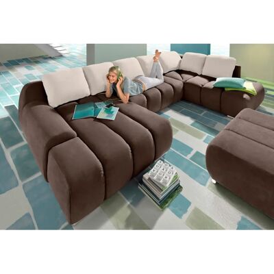 INOSIGN Bono U-Form Sofa - Modern, Orange, Microfaser INOSIGN Bono U-Form Sofa - Modern, Orange, Microfaser
