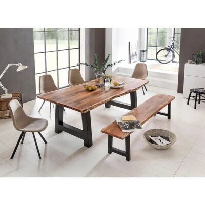 HOME AFFAIRE Manhattan Esstisch - Holz, Metall, Baumkante HOME AFFAIRE Manhattan Esstisch - Holz, Metall, Baumkante
