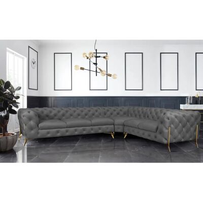 Leonique Amaury L-Form Sofa - Chesterfield Stil Leonique Amaury L-Form Sofa - Chesterfield Stil