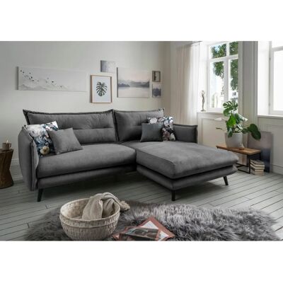 INOSIGN Lazio Samtsofa - Recamiere rechts, grau INOSIGN Lazio Samtsofa - Recamiere rechts, grau