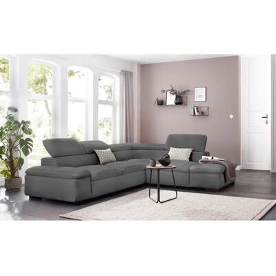 HOME AFFAIRE Alberto L-Form Sofa - Microfaser, mit Bettfunktion, Grau HOME AFFAIRE Alberto L-Form Sofa - Microfaser, mit Bettfunktion, Grau