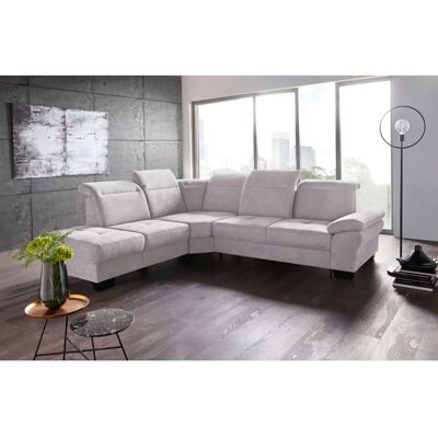 Places of Style Cornwall L-Form Sofa - Microfaser, Silber, 283cm Places of Style Cornwall L-Form Sofa - Microfaser, Silber, 283cm