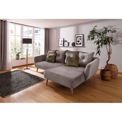 HOME AFFAIRE Baggio L-Form Sofa - Velours, Recamiere rechts, 277x80x162cm HOME AFFAIRE Baggio L-Form Sofa - Velours, Recamiere rechts, 277x80x162cm