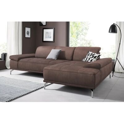 Places of Style Caluna L-Form Sofa - Vintage-Mikrofaser, Recamiere rechts, Braun Places of Style Caluna L-Form Sofa - Vintage-Mikrofaser, Recamiere rechts, Braun