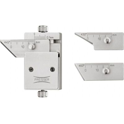 Helios Preisser - Medidor de chaflán - 0-10 mm, 48x30x9 mm, 0.1 mm - Calibre de chaflán Helios Preisser - Medidor de chaflán - 0-10 mm, 48x30x9 mm, 0.1 mm - Calibre de chaflán